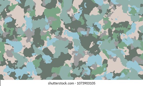 Vector camouflage seamless pattern. Khaki design style for t-shirt. Military texture, army camo clothing while hunting illustration.