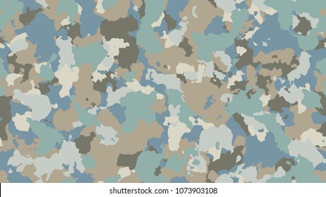 Vector camouflage seamless pattern. Khaki design style for t-shirt. Military texture, army camo clothing while hunting illustration.