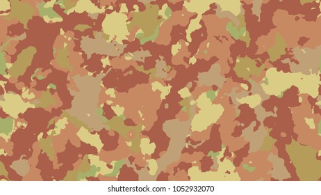 Vector camouflage seamless pattern. Military texture, camo clothing while hunting illustration. Khaki design style for t-shirt.