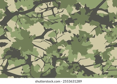 Vector camouflage seamless pattern trendy style camouflage repeat print vector illustration camo texture. Hunting pattern