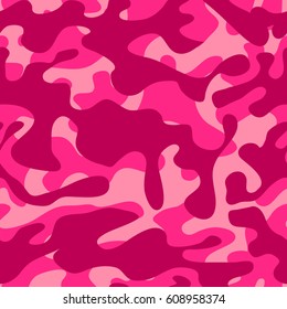 Vector camouflage series in the pink scheme. Pink Camouflage pattern. Vector background pink camo pattern. Purple colorful camouflage pattern, texture seamless background