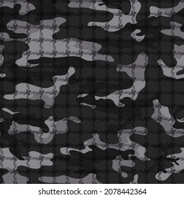 
vector camouflage trendy geometric mesh pattern seamless texture, gray background.