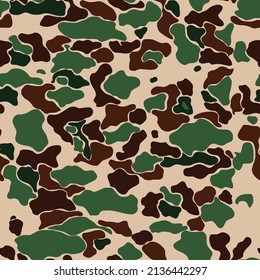 Camuflaje vectorial de moda fondo sin fisuras, ilustración vectorial, patrón de ejército.
