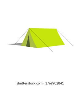 vector camp tent for scouts in green