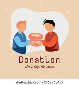 Vector campaign for people's donations in flat design.