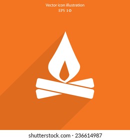 Vector campfire web icon. Eps 10.