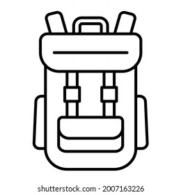 Vector Camping Bag Outline Icon Design

