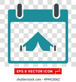 Vector Camping Calendar Day EPS vector pictogram. Illustration style is flat iconic bicolor soft blue symbol on a transparent background.