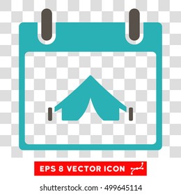Vector Camping Calendar Day EPS vector icon. Illustration style is flat iconic bicolor grey and cyan symbol on a transparent background.