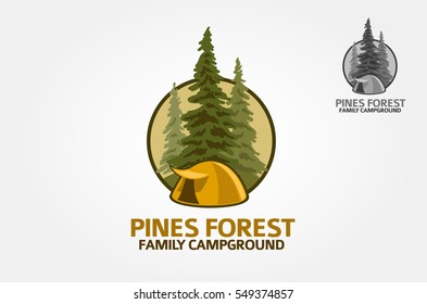 Vector camping emblem. Outdoor activity symbol. Vector logo illustration