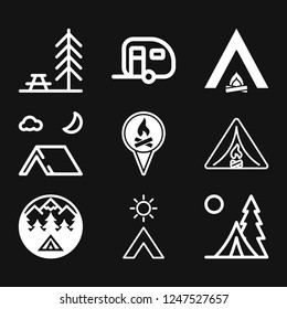 Vector camping icon to use for web and mobile UI, camping elements