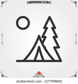 Vector camping icon to use for web and mobile UI, camping elements