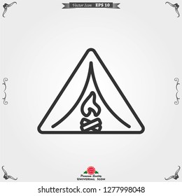 Vector camping icon to use for web and mobile UI, camping elements