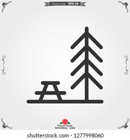 Vector camping icon to use for web and mobile UI, camping elements