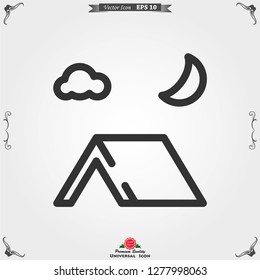 Vector camping icon to use for web and mobile UI, camping elements
