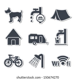 Vector camping icons - stickers