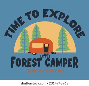 vector camping illustration for t shirt print