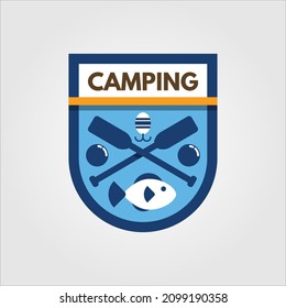 vector camping logo. camping in the mountains and forest nature