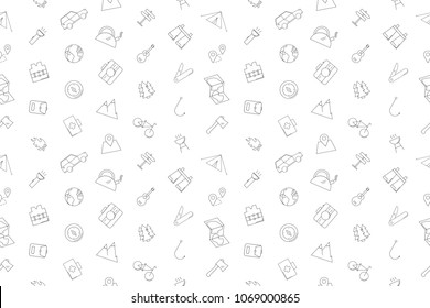 Vector camping pattern. Camping seamless background