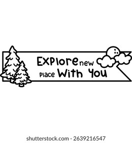 a vector of a camping sign in black and white coloring

