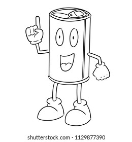 vector of can cartoon