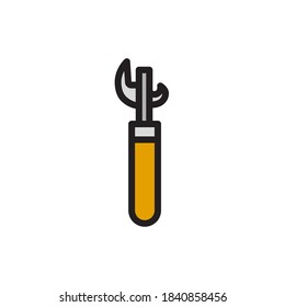 Vector can opener icon. Flat illustration of opener isolated on white background. Icon vector illustration sign symbol.