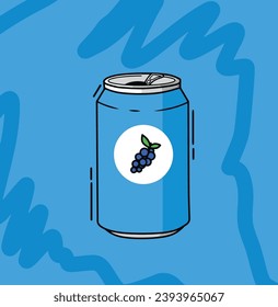 Vector Can vino con color azul para beber