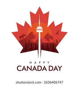 vector canada day poster template