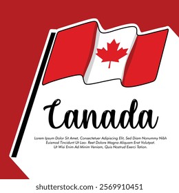 Vector Canada flag banner Canada flag Vector illustration design Canada independence day banner design 