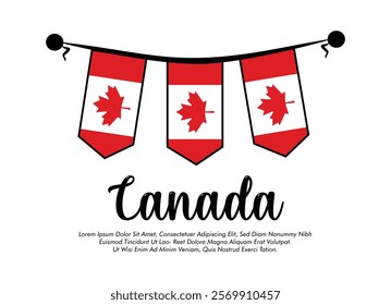 Vector Canada flag banner Canada flag Vector illustration design Canada national day banner design 