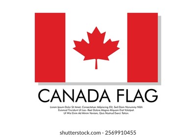 Vector Canada flag banner Canada flag with white background Vector illustration design Canada independence day banner design 