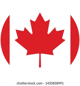 Vector - Canada Flag Button on white circular background
