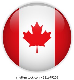 Vector - Canada Flag Glossy Button