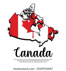 Vector Canada flag or map banner Canada flag with white background Vector illustration design Canada independence day banner design 