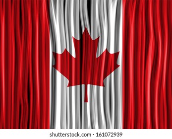Vector - Canada Flag Wave Fabric Texture Background