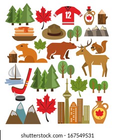 vector canada icon set