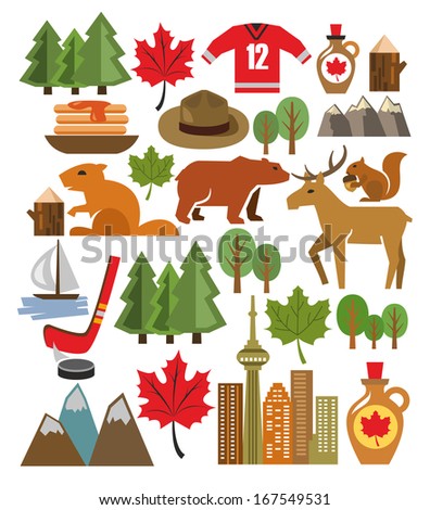 vector canada icon set