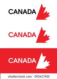 Vector Canada leaf emblem set in colour and reverse