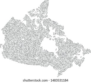 Vector Canada map filled with a texture of randomly arranged gray circles