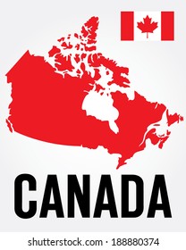 Vector Canada Map and Flag Set 