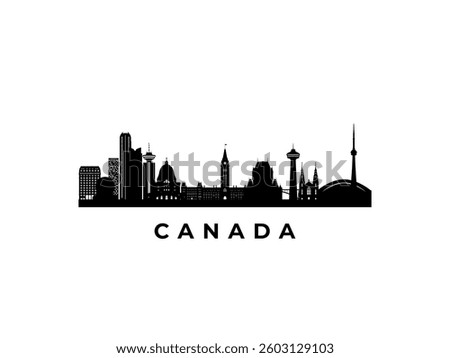 Vector Canada skyline. Travel Canada famous landmarks. Business and tourism concept for presentation, banner, web site.