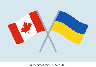 Vector Canada and Ukraine Flags Illustration