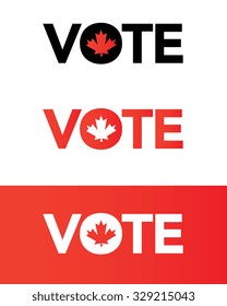 Vector Canada Vote Wordmark in Color, Black and Reverse