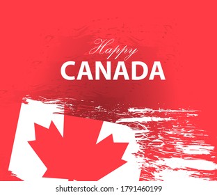 vector de la bandera canadiense con trazos de pincel