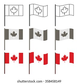 Vector Canadian flag icon set