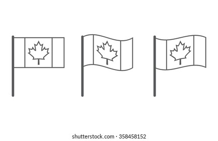 Vector Canadian Flag Icon Set
