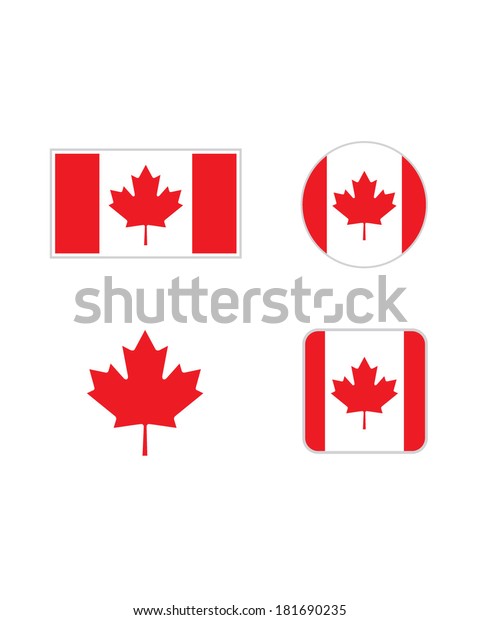 Vector Canadian flag icon set
