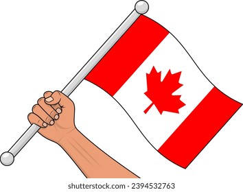 vector a canadian flag stick