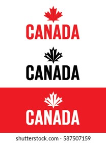 Vector Canadian Maple Leaf Emblem Set