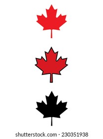 Vector Canadian Maple Leaf Icon Set